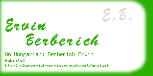 ervin berberich business card